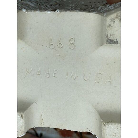 Vintage Savoy MCM Splatter Art Pottery Vase White & 24k Gold on Ivory - Picture 5 of 5